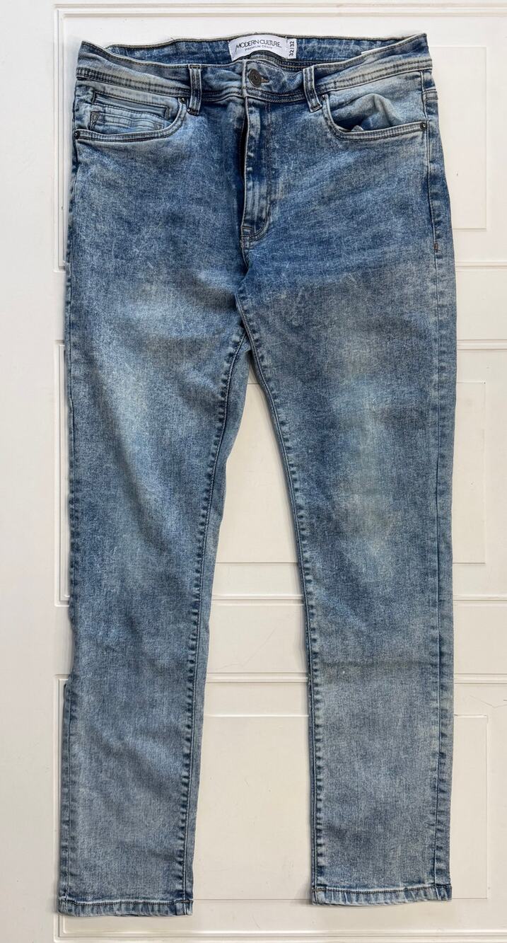 Modern Culture Mens Sz 32x32 Light Wash Retro Stretchy Skinny Denim Jeans